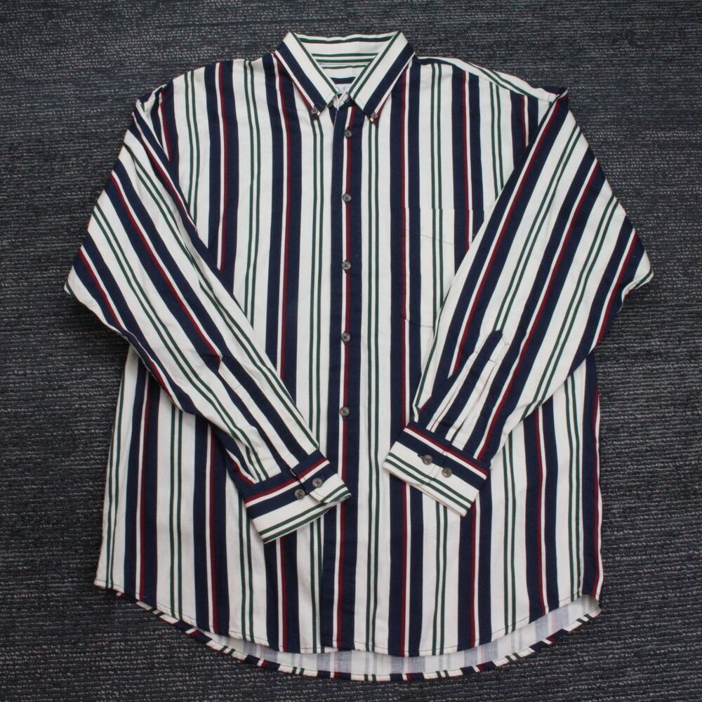 VTG Tribute Medium Long Sleeve Mens Dress Shirt Striped